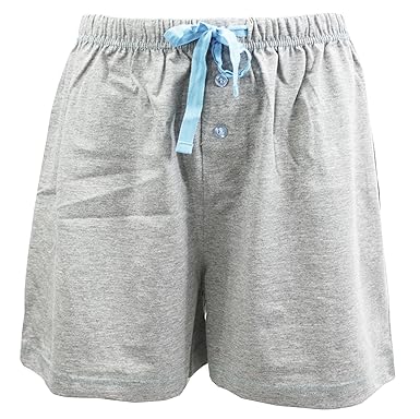 pajama shorts boxer knit cotton sleepwear womens leisureland lounge gray pajamas short