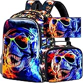 TXHVO 3Pcs Backpack for Boys, 17" Kids Bookbag with Lunch Box, School Backpacks for Elementary Preschool Kindergarten