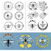 Rngmsi Water Soluble Embroidery Patterns - 2 Sheets Flower Design Stick and Stitch Papers Wash Away 12 Pcs Bee Embroidery Transfer Patterns Stabilizers for Hand Sewing