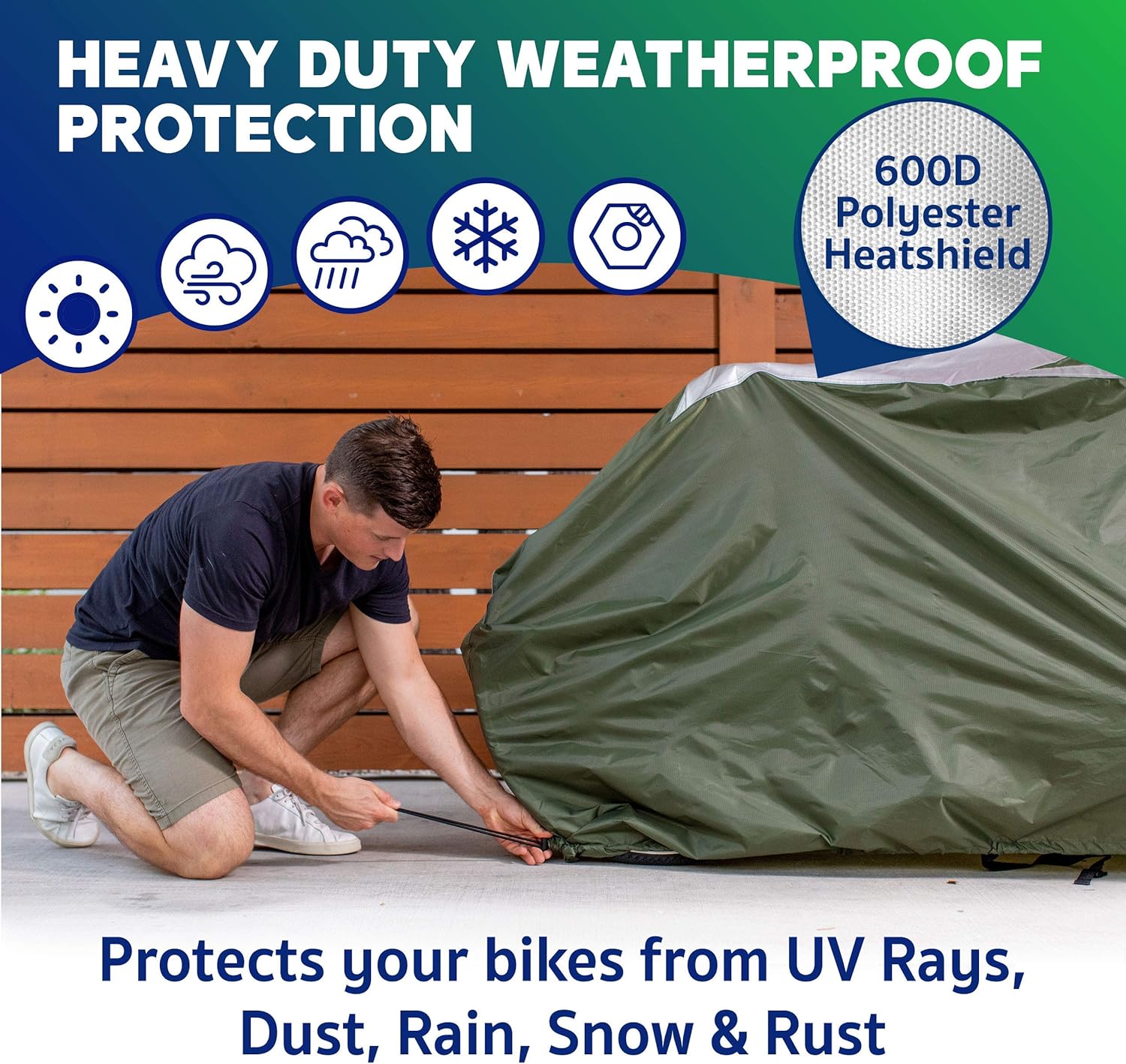 YardStash Bicycle Cover XL: Extra Large Size for Beach Cruiser Cover, 29er Mountain Bike Cover, Electric Bike Cover, Multiple Kids' Bike Cover and Cover for Bikes with Baskets, Child Seats or Racks : Sports & Outdoors