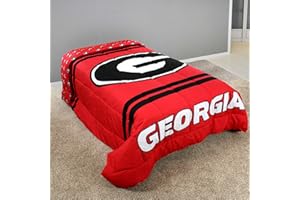 College Covers Everything Comfy Georgia Bulldogs Reversible Big Logo Soft and Colorful Comforter, Queen
