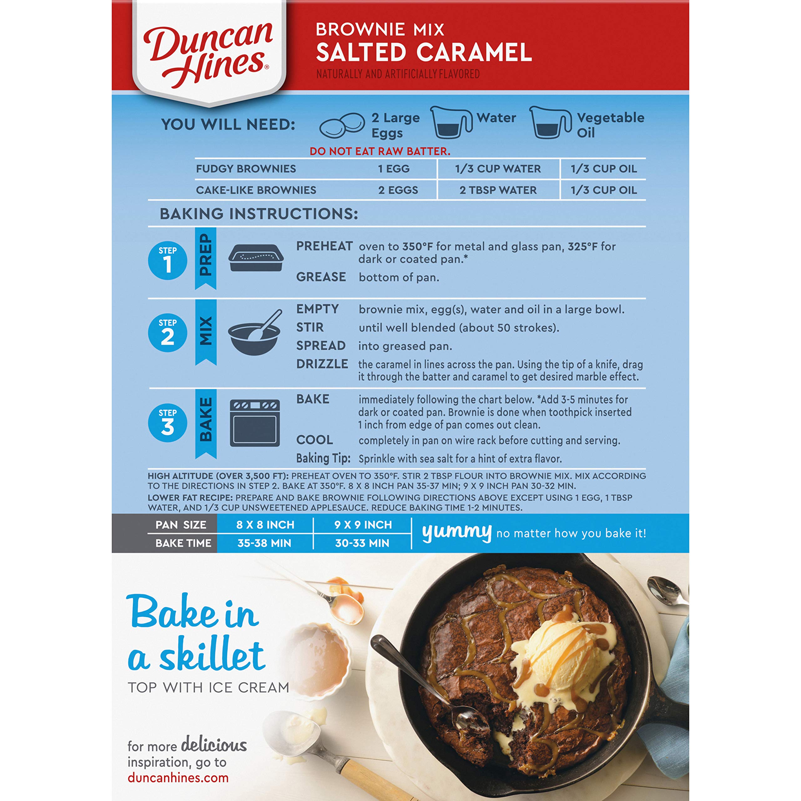 Duncan Hines Decadent Brownie Mix, Salted Caramel, 17.6 oz Buy Online