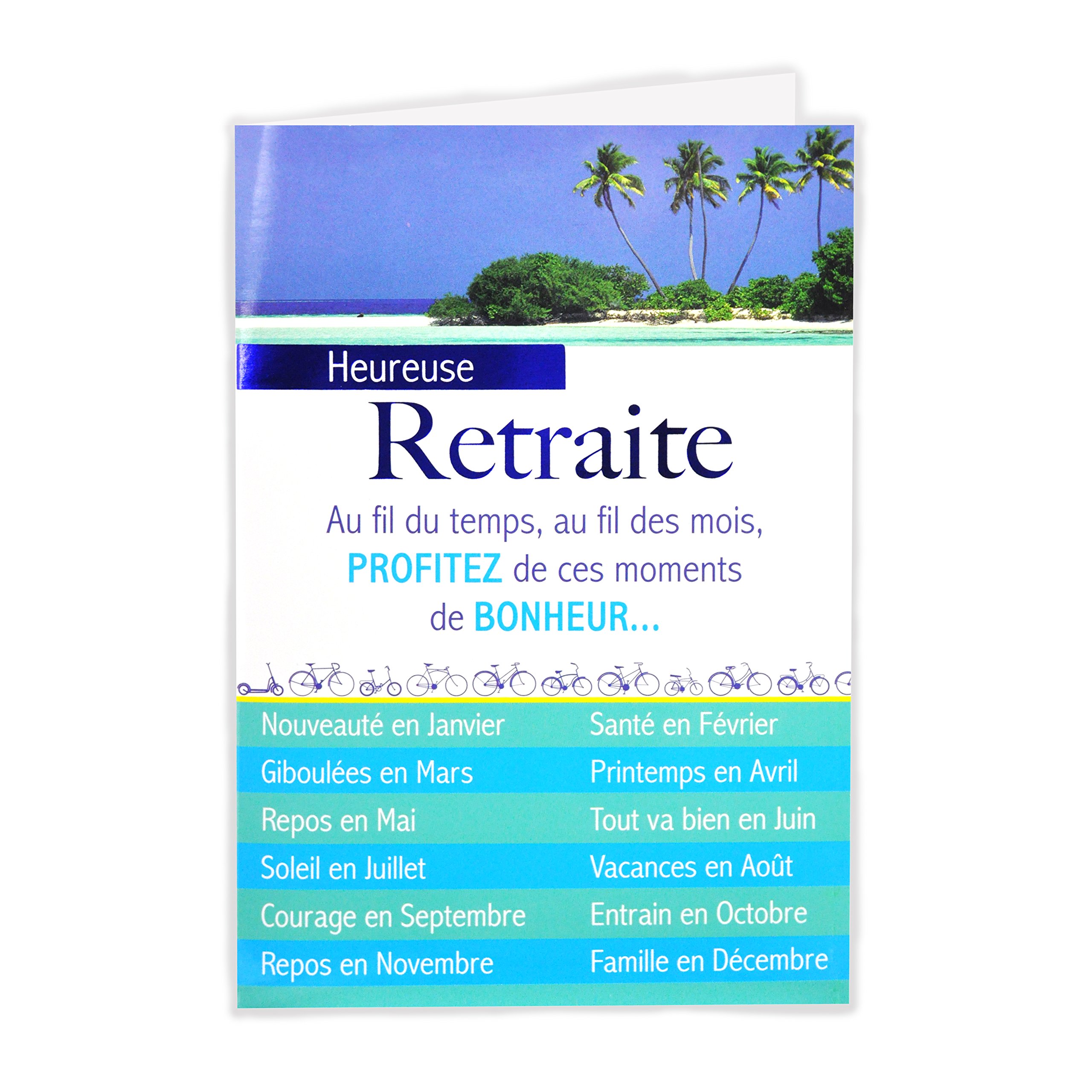 Afie 65-1068-2-re Start Happy Retirement Card – Palm Beach Sea Cycling Calendar