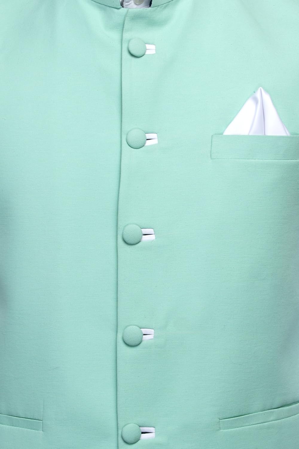 favoroski sleeveless nehru jacket with mandarin collar for men