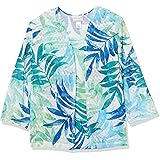 Alfred DunnerWomen's Watercolor Leaf Printed Two for One Top