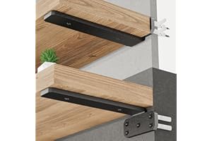 SKYSEN 12 Pack 10" Floating Shelf Bracket, Shelves Brackets, Wood Shelving Brackets Hardware - Heavy Duty - 4/6/8/10/12 inch - Real Hidden Bracket Design（tzj10-12）