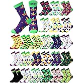 Shinymoon 24 Pairs Mardi Gras Socks bulk Fancy Funny Mardi Gras Novelty Crew Socks for Carnival Holiday Girls Women Gifts