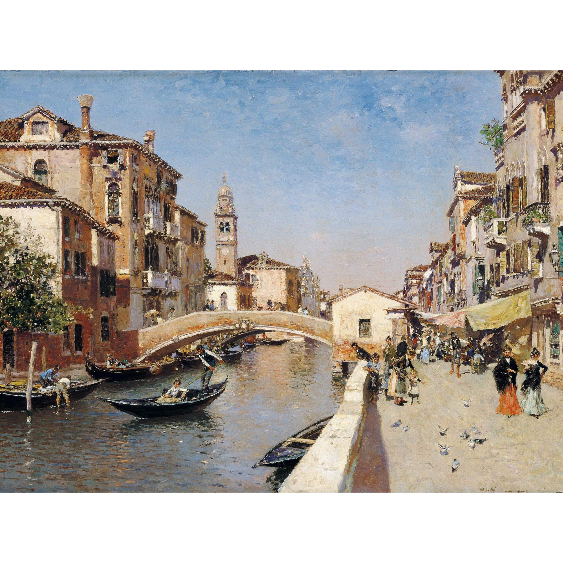 Ortega San Lorenzo River Campanile San Giorgio Venice Painting Large Wall Art Print Canvas Premium Mural