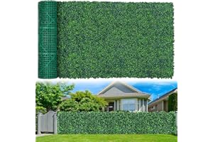 Grooy Artificial Boxwood Roll Panels,60"x 120"(50 sq.ft) UV-Anti Faux Ivy Leaves Privacy Fence Screen Grass Wall Roll Panels for Indoor Home Decor and Outdoor Garden Backyard