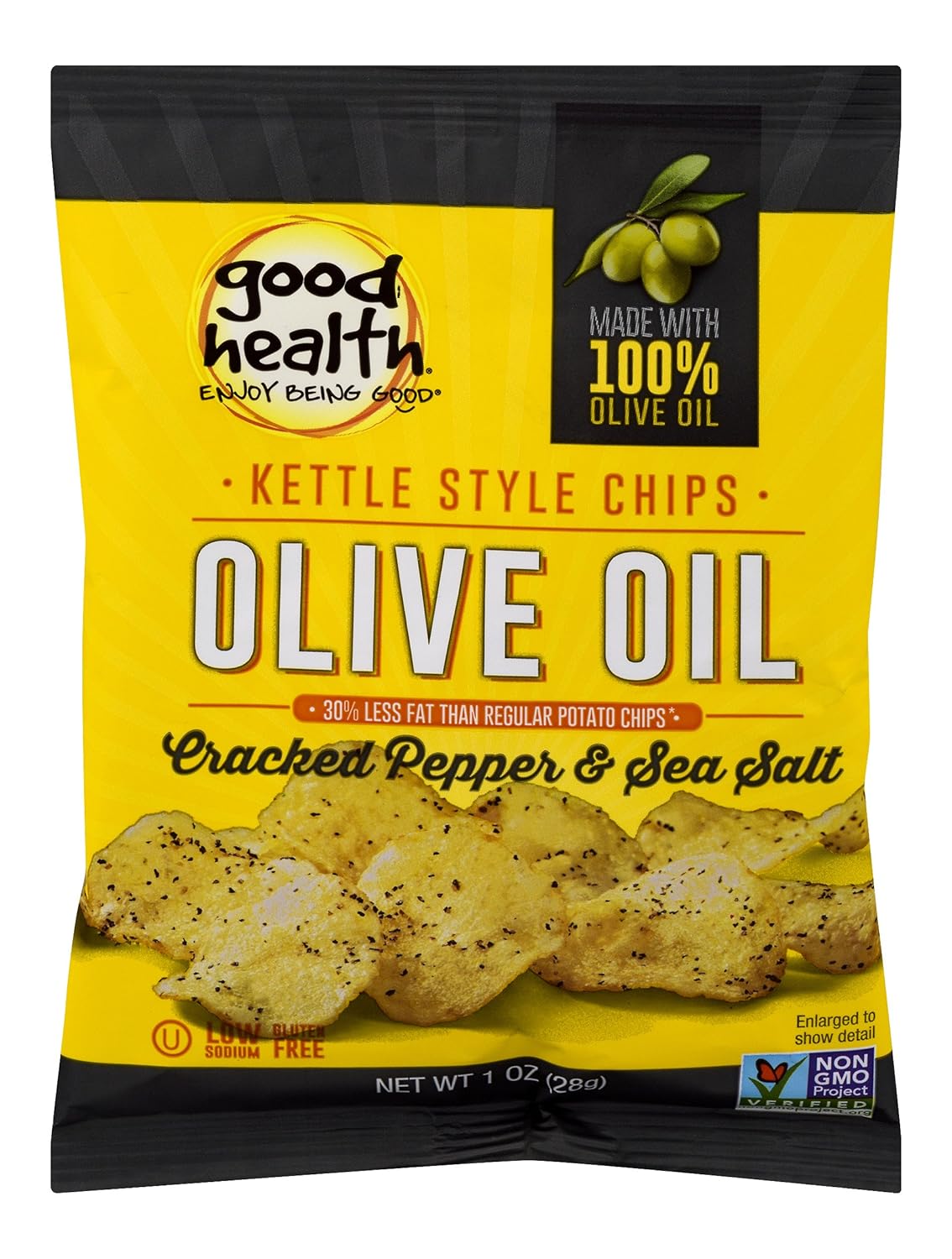 Good Health Kettle Style Potato Chips, Olive Oil, Cracked