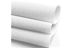 1 PC 14-Mesh White Needlepoint Canvas - 20" x 18" Embroidery Blank Cloth - Beginner Friendly Cross Stitch and Needle Point Ca