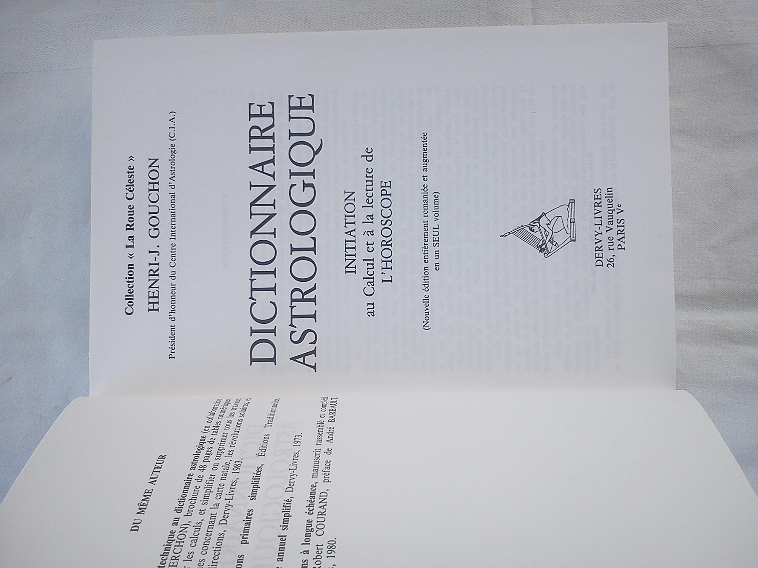 Amazon Fr Dictionnaire Astrologique Gouchon Henri Joseph Livres
