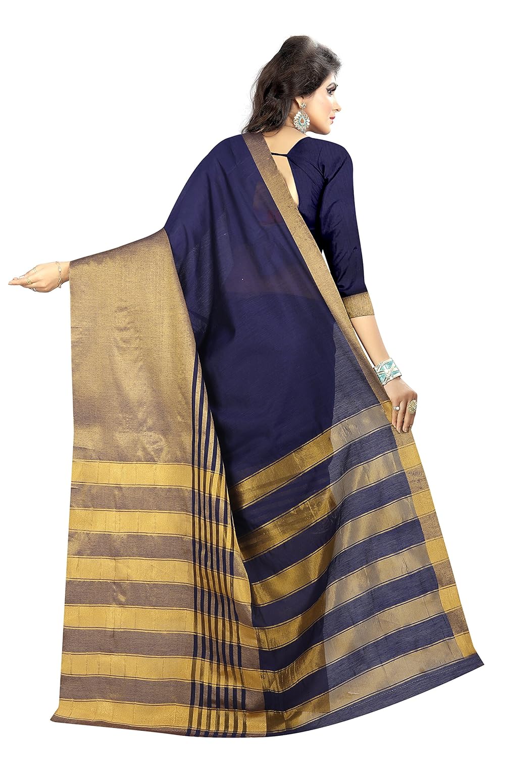 perfectblue women's cotton silk saree with blouse piece (anja9aivariation)