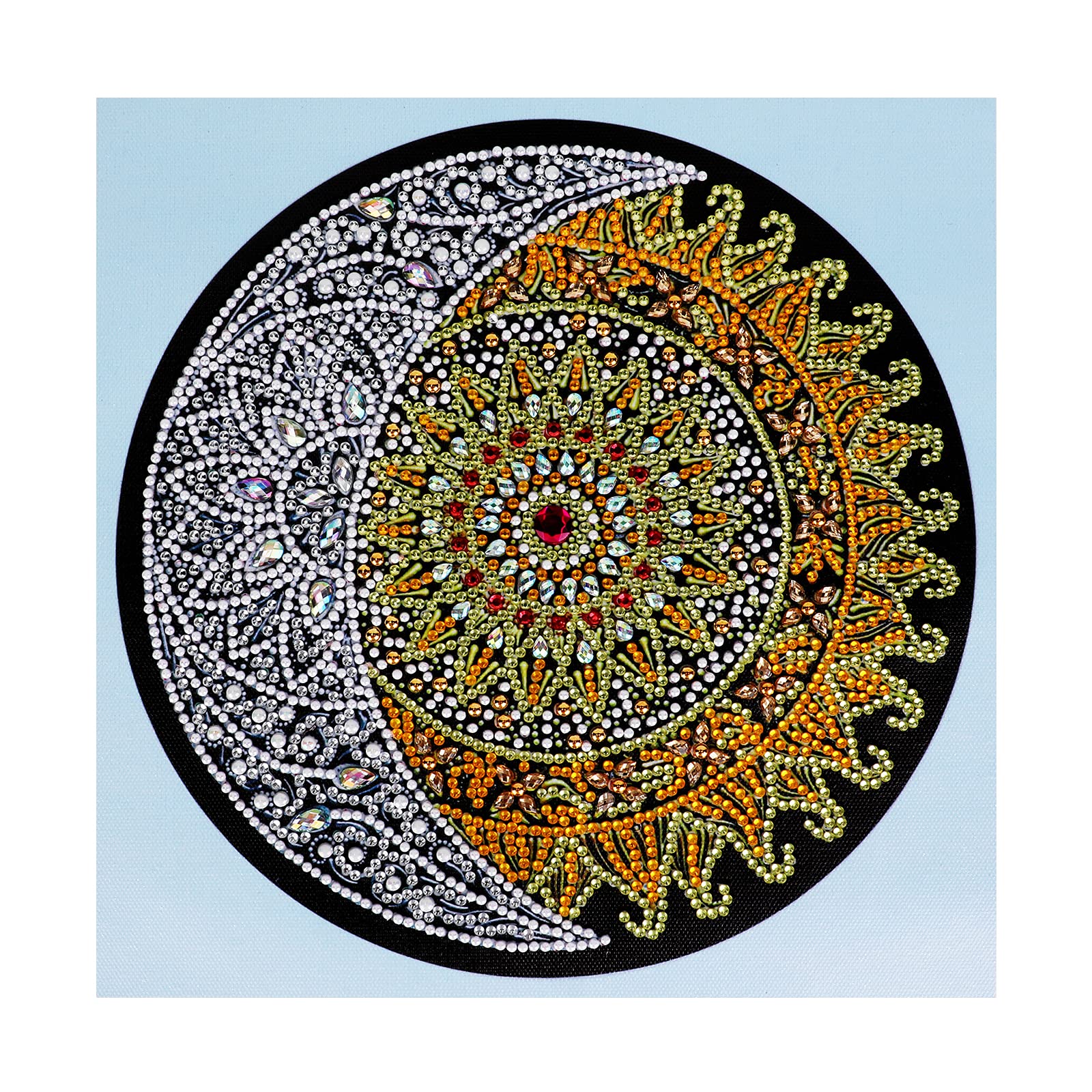 VETPW 5D DIY Moon and Sun Special Shaped Diamond Rhinestone Painting, Rhinestone Diamond DIY Painting Embroidery Pictures Cross Stitch Craft Arts for Home Wall Decor (30x30CM)