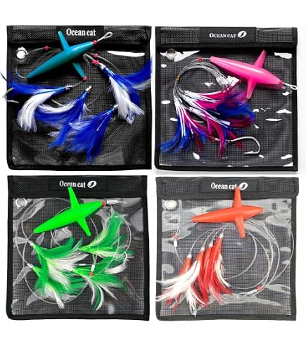 daisy chain saltwater fishing lure Amazon.com : OCEAN CAT Trolling Fishing Lures Daisy Chain Bird Feather  Teaser for Fishing with Rigged Hook 7/0 for Mahi, Tuna, Wahoo and More (4  pcs Combo) : Sports & Outdoors