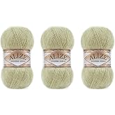 Alize Angora Gold Yarn 20% Wool 80% Acrylic Lot of 3skn 300gr 1805yds Thread Crochet Lace Hand Knitting Turkish Yarn (267-Pastel Green)