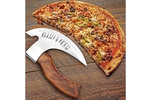 EdgeLandKnives® Multipurpose Viking Pizza Axe with Sheath, Viking Butcher Axe, Viking Pizza Cutter Axe - Rosewood Handle & Heavy Duty Viking Axe Head - Perfect for Cutting Pizza, Meat, Vegetables