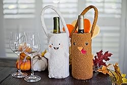 Pearhead Sherpa Wine Bottle Gift Bag, Ghost Wine