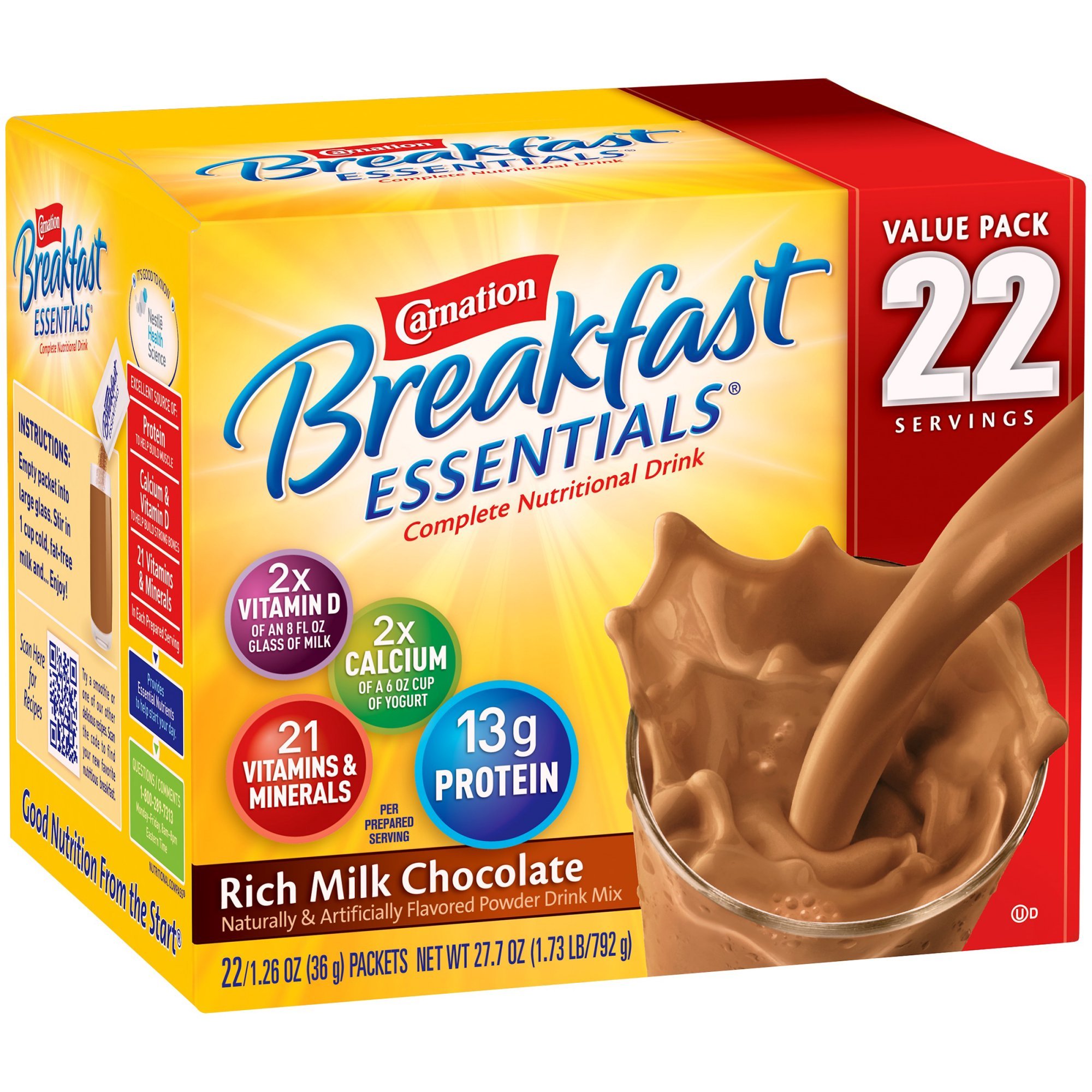 Carnation Breakfast Essentials Chocolate Powder, 17.7