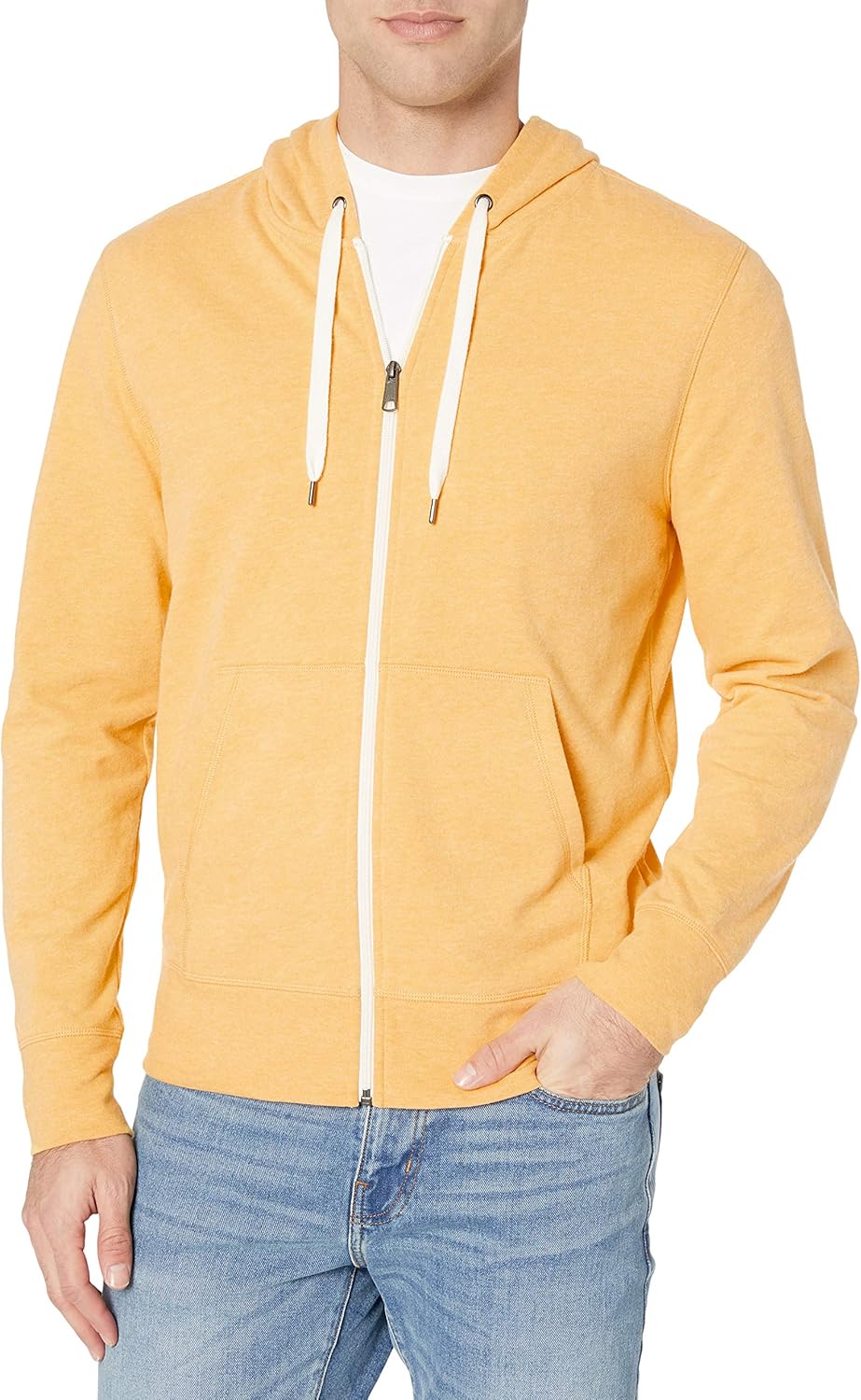  Essentials Men's Lightweight French Terry Full-Zip Hooded Sweatshirt: Clothing