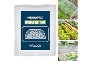 MEKKAPRO XL Garden Netting, Mosquito Bug Screen Netting, 10ft x 20ft, Mesh Netting, Insect Netting for Garden, Bird Netting, Vegetables, Flowers, Fruits, Plants, Pest Barrier, Plant Protection