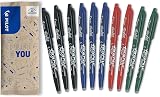 PILOT FriXion Ball Erasable Rollerball Pen Set of 10 Blue Black Red Green