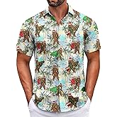 Mens Christmas Shirts Short Sleeve Casual Button Down Hawaiian Shirts Funny Ugly Christmas Shirts for Men