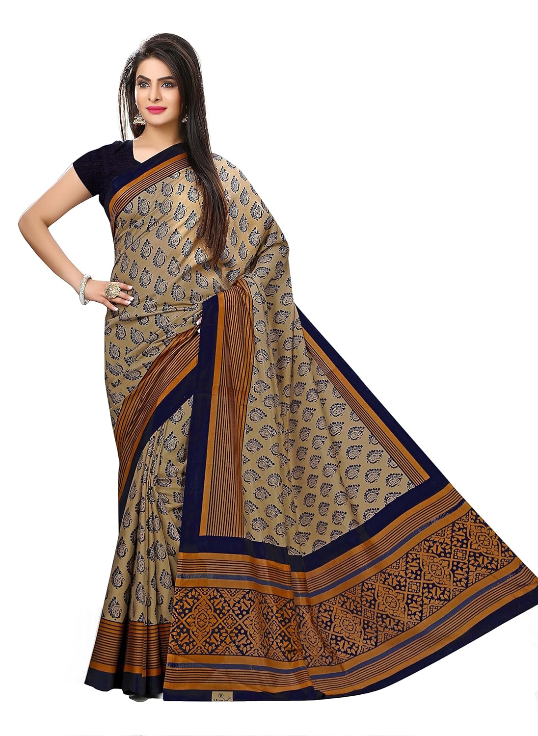 miraan art silk saree with blouse piece