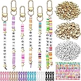 Ferreve 4948 Pcs Friendship Keychain Making Kit DIY Bestie Gift Friendship Key Chain Crafts Clay Beads Charms Letter Name Jewelry Accessories for Women Birthday Galentines Party Favors(Classic Style)