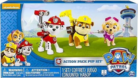 paw patrol action pack pups figure set chase