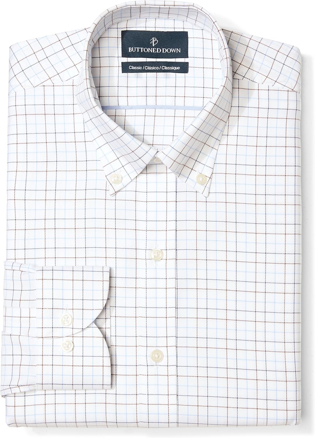  Brand - BUTTONED DOWN Men's Classic Fit Check Dress Shirt, Supima Cotton Non-Iron: Clothing