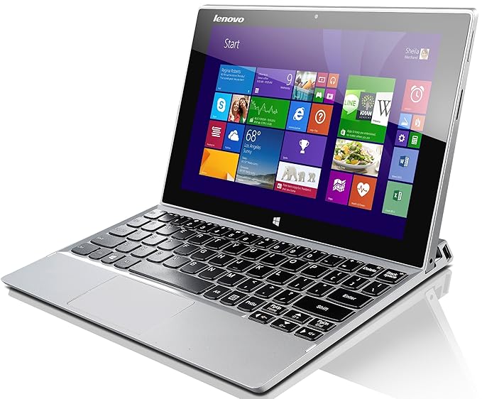 Lenovo MIIX 2 25,6 cm (10,1 Zoll FHD IPS) Tablet-PC (Intel Atom Z3740, 1,86GHz, 2GB RAM, 64GB eMMC, Touchscreen, Win 8.1) sil