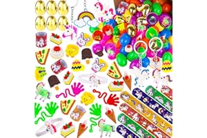 GRASTFU 100 Pack Prefilled Easter Eggs with Assorted Toys Inside 6 Surprise Golden Eggs, 100 Plastic Easter Eggs Fillers with Fidget Toys, Easter Basket Stuffers Easter Hunt Party Favors for Kids Boys Girls