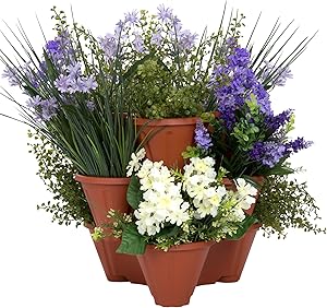 Pure Garden Stacking Flower Pot Tower- Space Saving Set