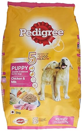 Pedigree Puppy Dry Dog Food Food, Chicken and Milk, 3kg Pack