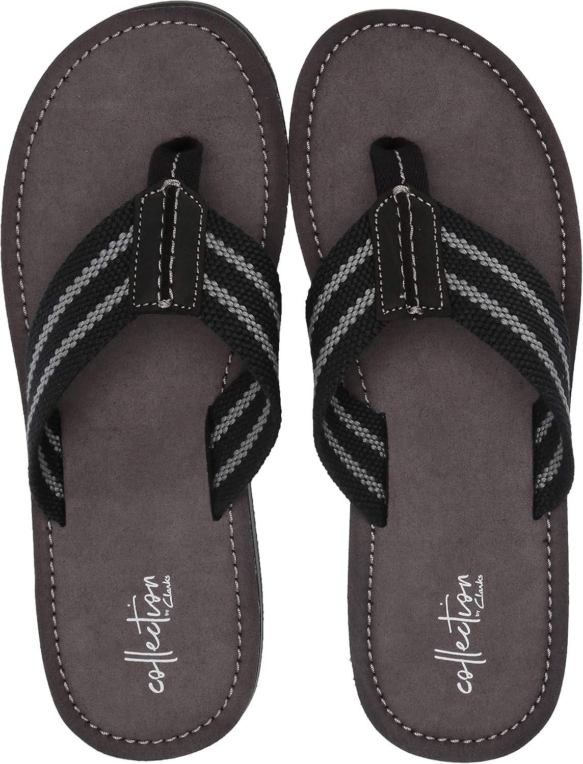clarks brown flip flops
