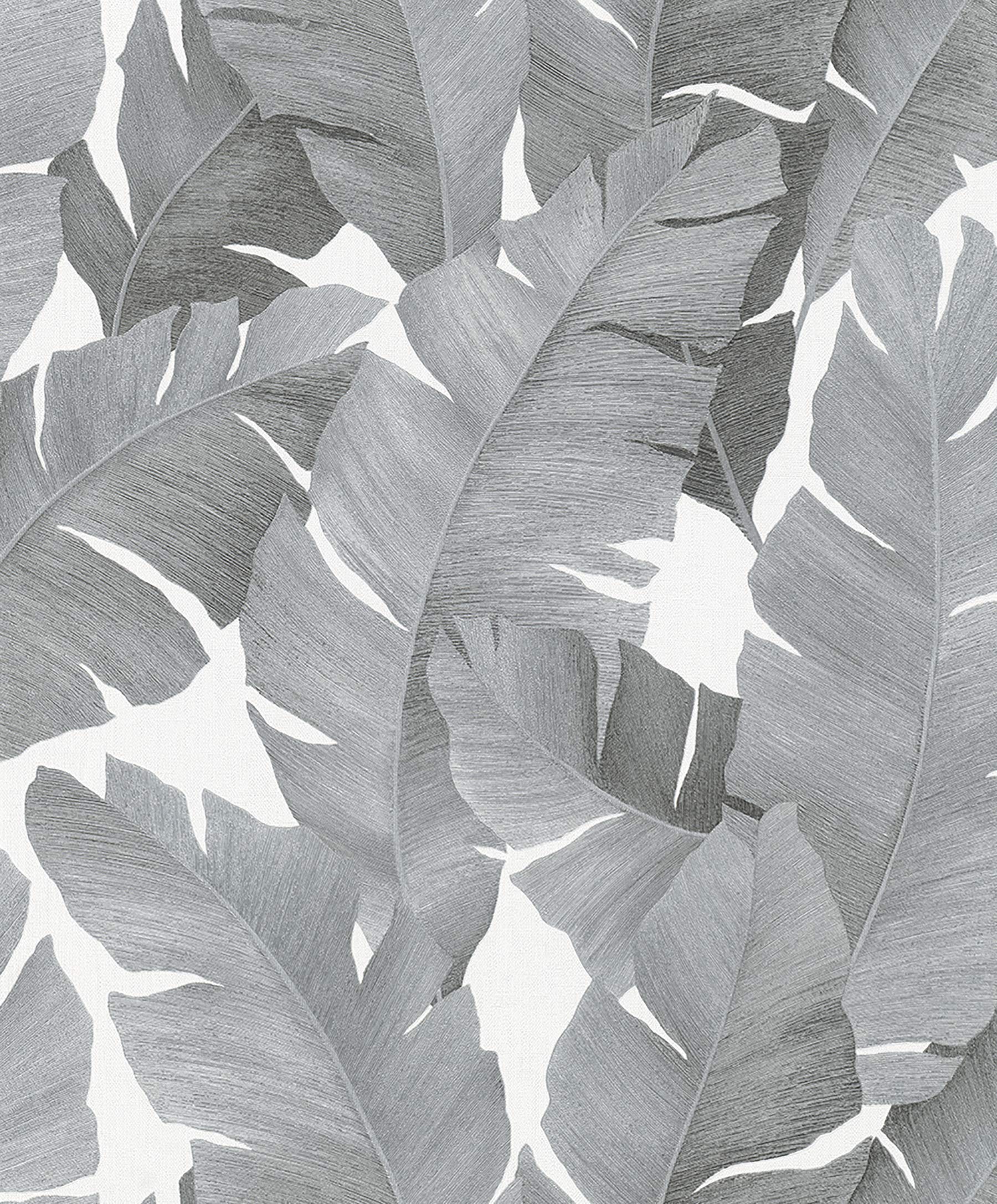 Black Silver Wallpaper Nature Floral Leaves Plant Leaf for Bedroom Living Room or Kitchen Made in Germany 10,05 x 0,53m Avalon 31624