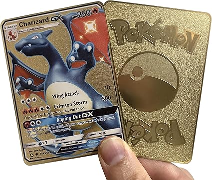 Amazon Com Vault Charizard Gx Hidden Fates Custom Gold Metal Pokemon Card Tcg Ccg Toys Games