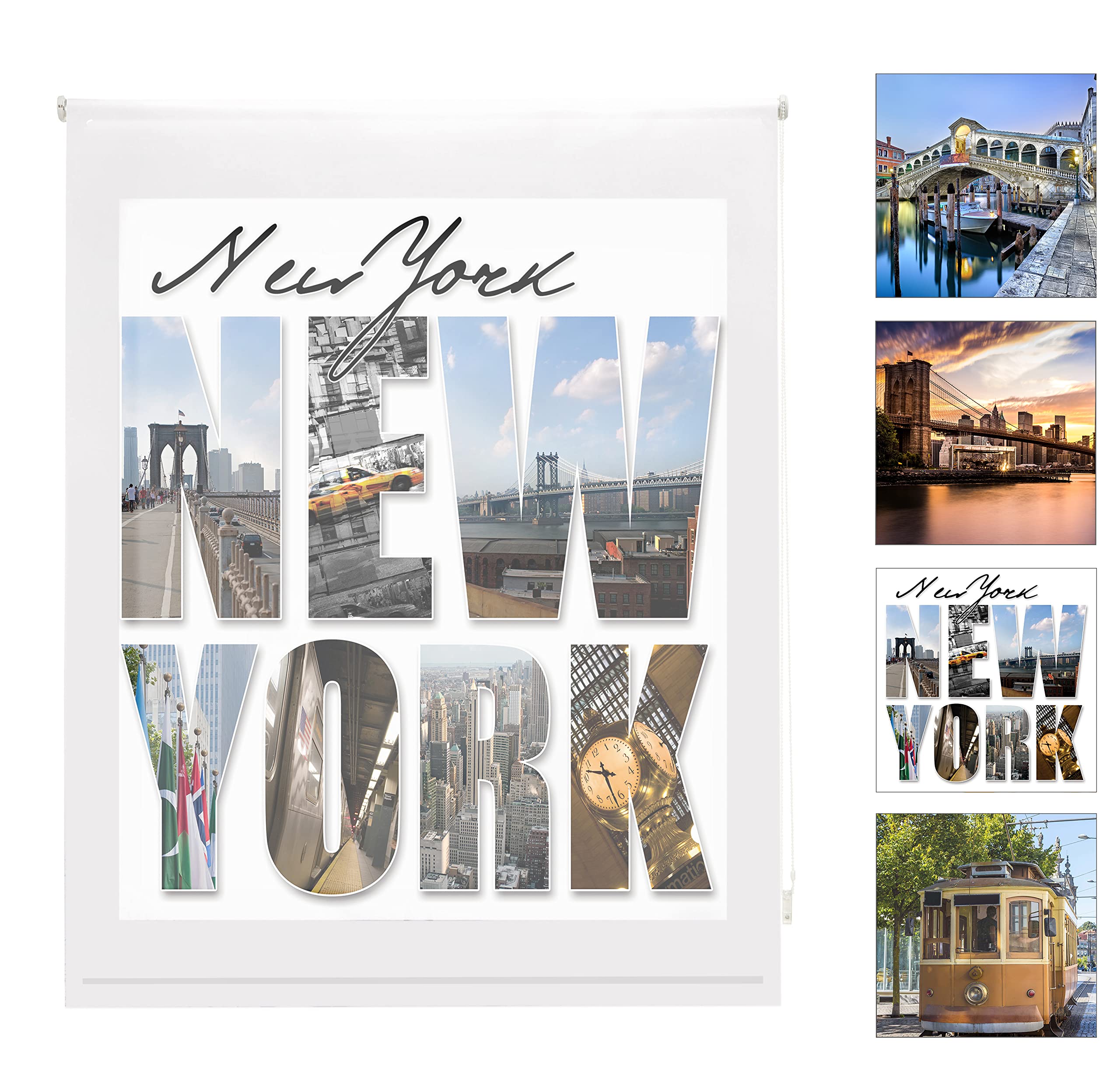 blindecor Digital Roller – Roller Translucent, Digital Print, Design New York 110 x 180 cm multicoloured