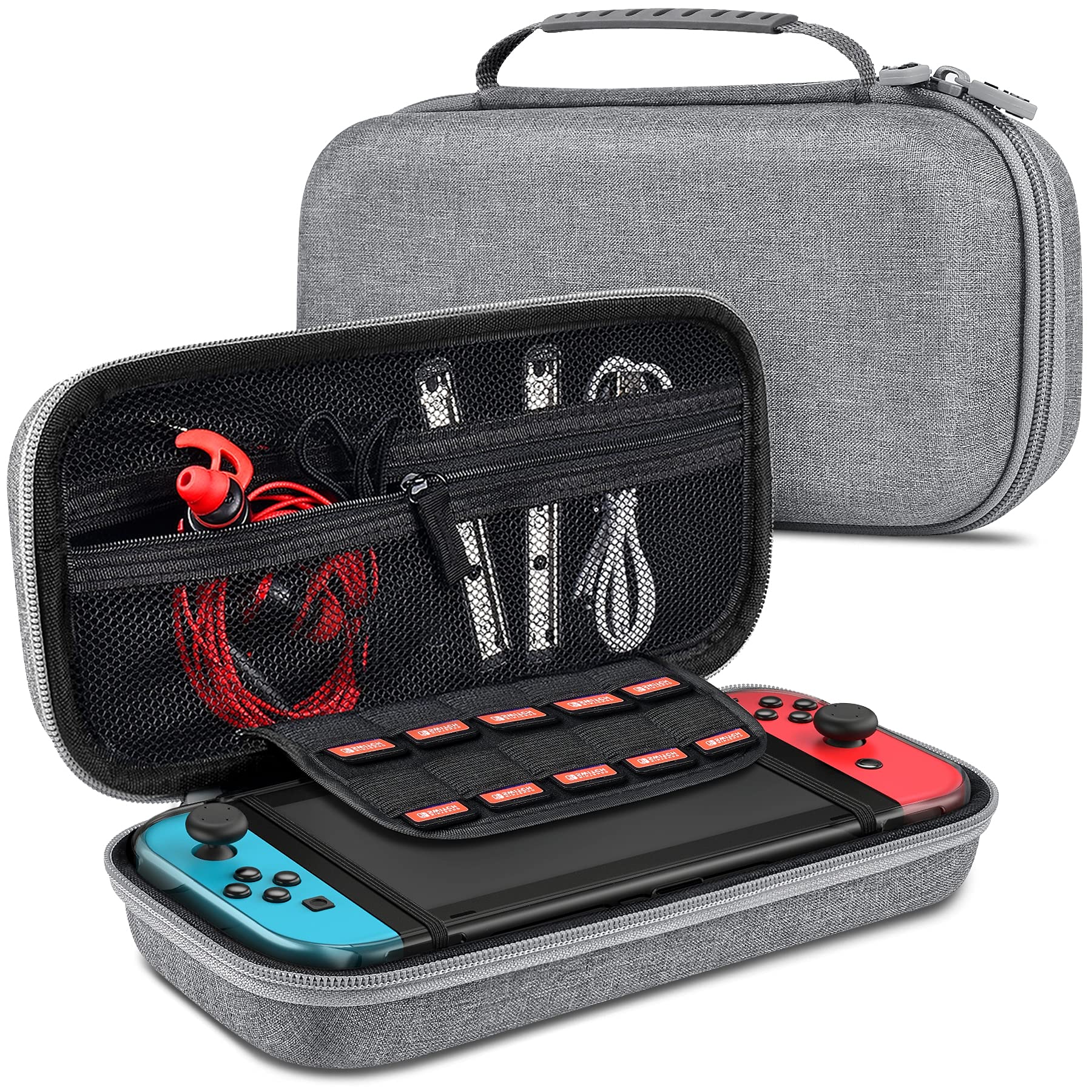 Kawaye Switch Case Compatible with Nintendo Switch/Oled, Switch Carrying Cases with with 10 Games Slots, Portable Travel Hard Shell Switch Case for Game Storage Accessories[Not for Switch 2]