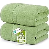 Utopia Towels Luxurious Jumbo Bath Sheet 2 Piece, 600 GSM, 35 by 70 Inches, 100% Ring Spun Cotton, Highly Absorbent and Quick Dry Extra Large Bath Towel, Super Soft Towel, Sage Green