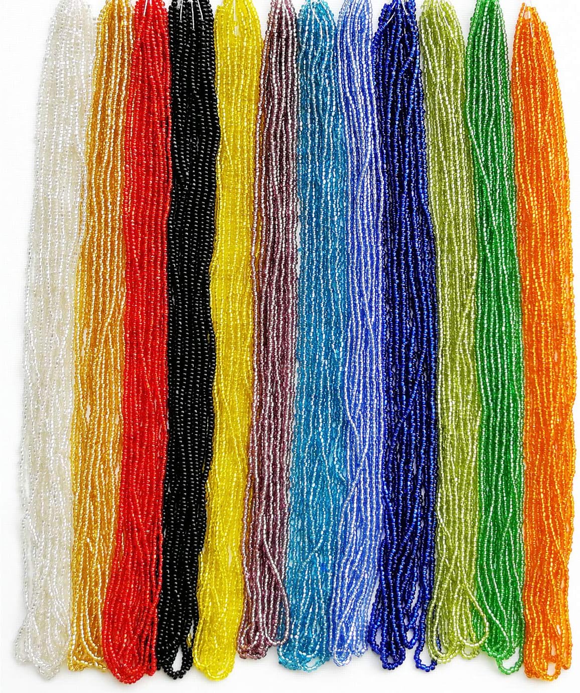 11/0 Glass Seed Beads 1 Hank 3 Meters (12 String Hanks,Total 12 Colors