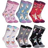 SDBING Kids Merino Wool Hiking Socks - Toddler Boys & Girls Warm Thick Thermal Winter Crew Socks - 6 Pairs