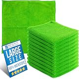 TDBS Microfiber Cleaning Cloth Large 40x40cm 10 Green Super Absorbent
