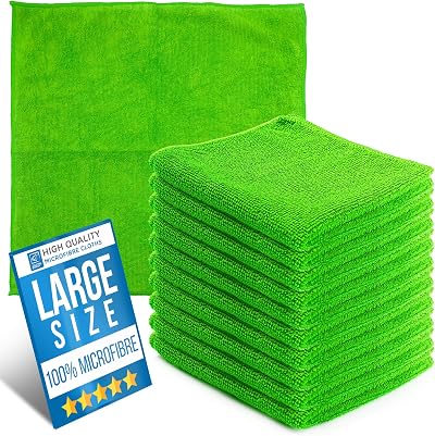 TDBS Microfiber Cleaning Cloth Large 40x40cm 10 Green Super Absorbent