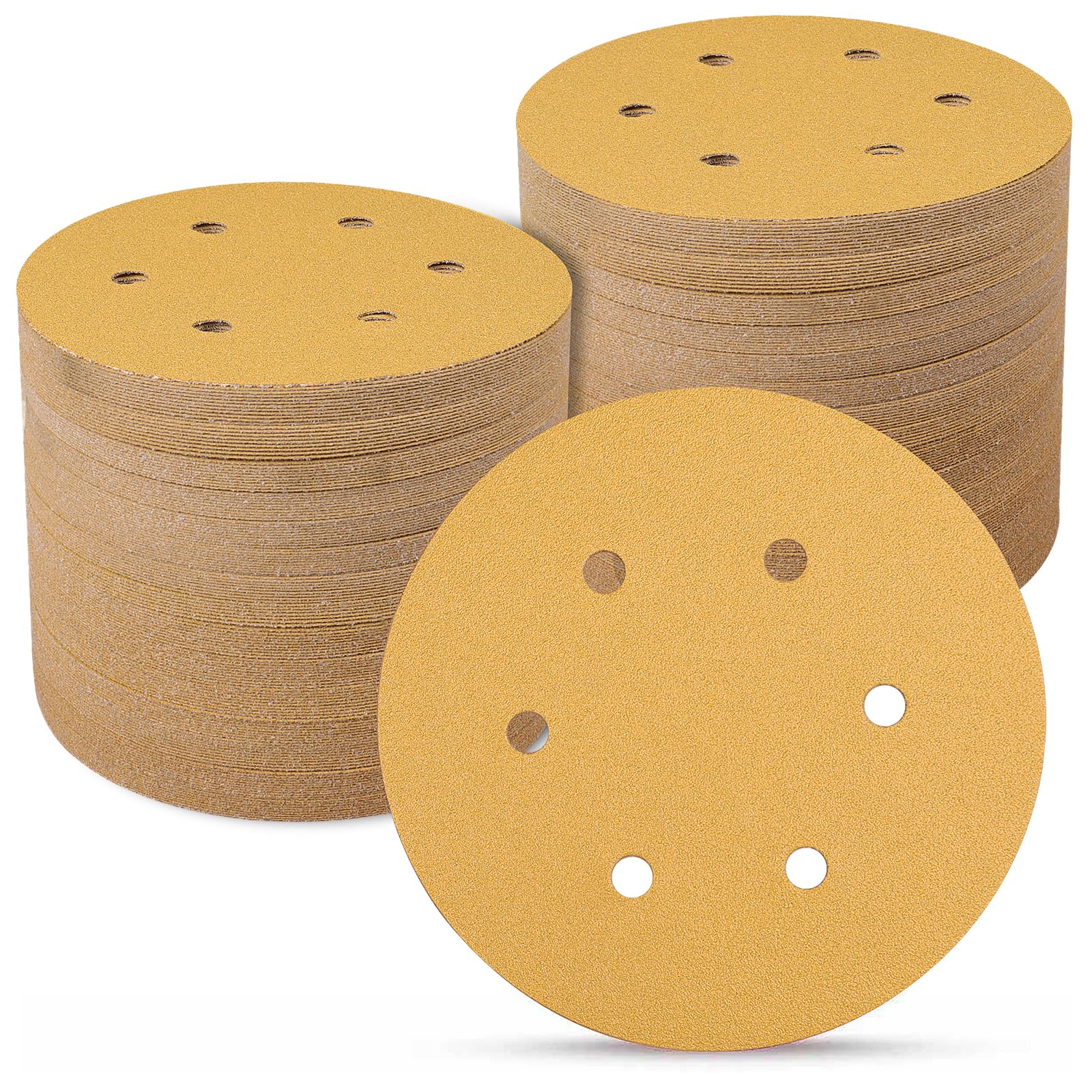 Sanding Discs 150mm 100 Pcs, 100 Grit 6 inch 6 Holes Hook and Loop Orbital Sander Discs, Sanding Pads for Random Orbital Sander Pads and All Oscillating Tools
