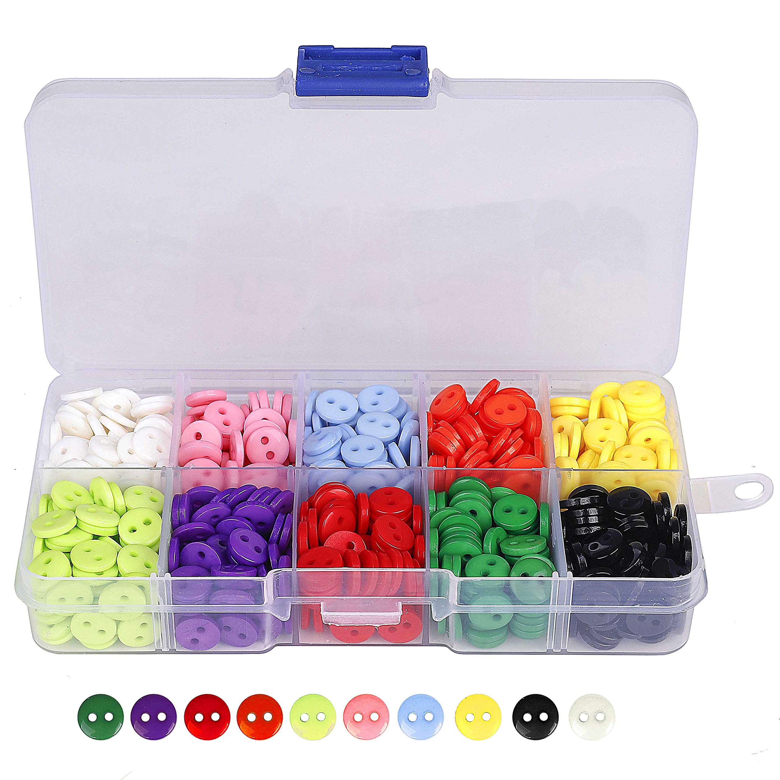 HONGXIN-SHOP Sewing Button Round Craft Button Multi-Color Resin 0.35 Inch 750 Pieces