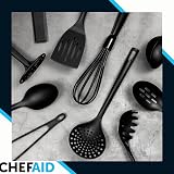 Chef Aid Nylon Skimmer, BPA Free Kitchen Utensil for Non-Stick Cookware, Black view 5