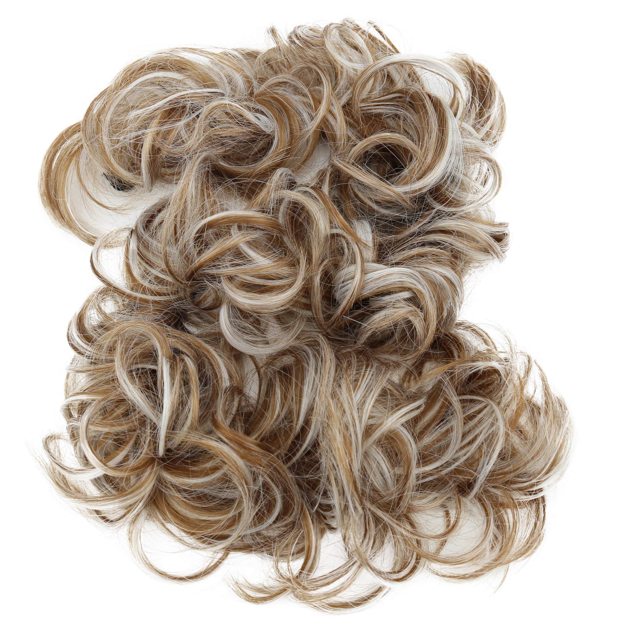 CAISHA XXL Hairpiece Scrunchy Updo Bridal Hairstyle Voluminous Curly Messy Bun Light Brown Gray Mix HW40