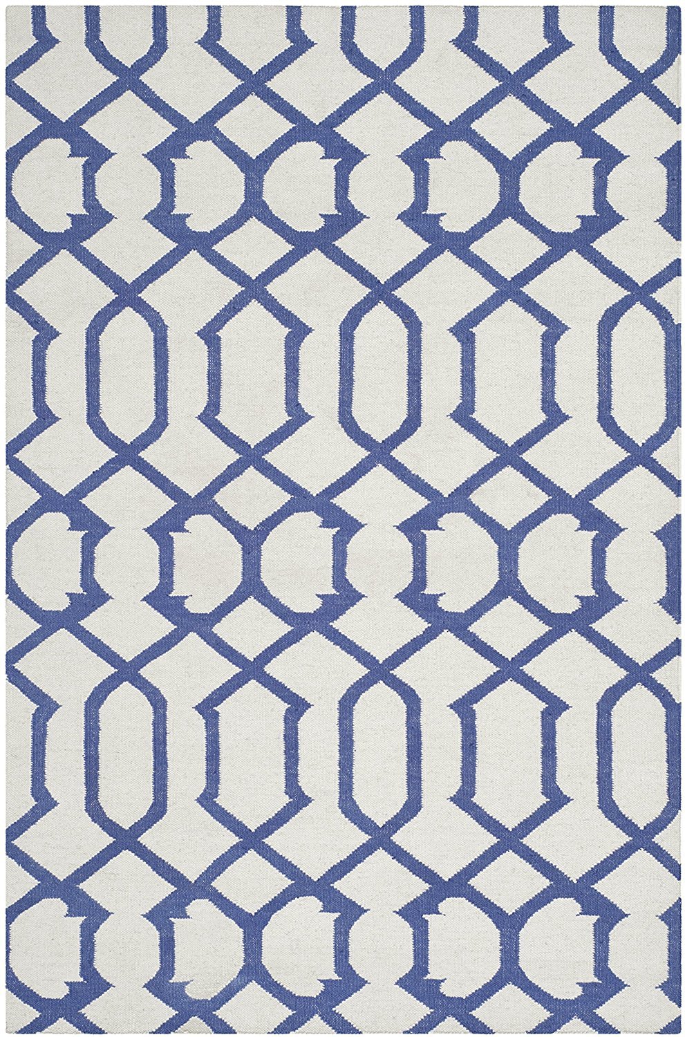 Safavieh Contemporary Indoor Flatweave Rectangle Area Rug, Dhurrie Collection, DHU753, in Ivory / Purple, 91 X 152 cm for Living Room, Bedroom or Any Indoor Space